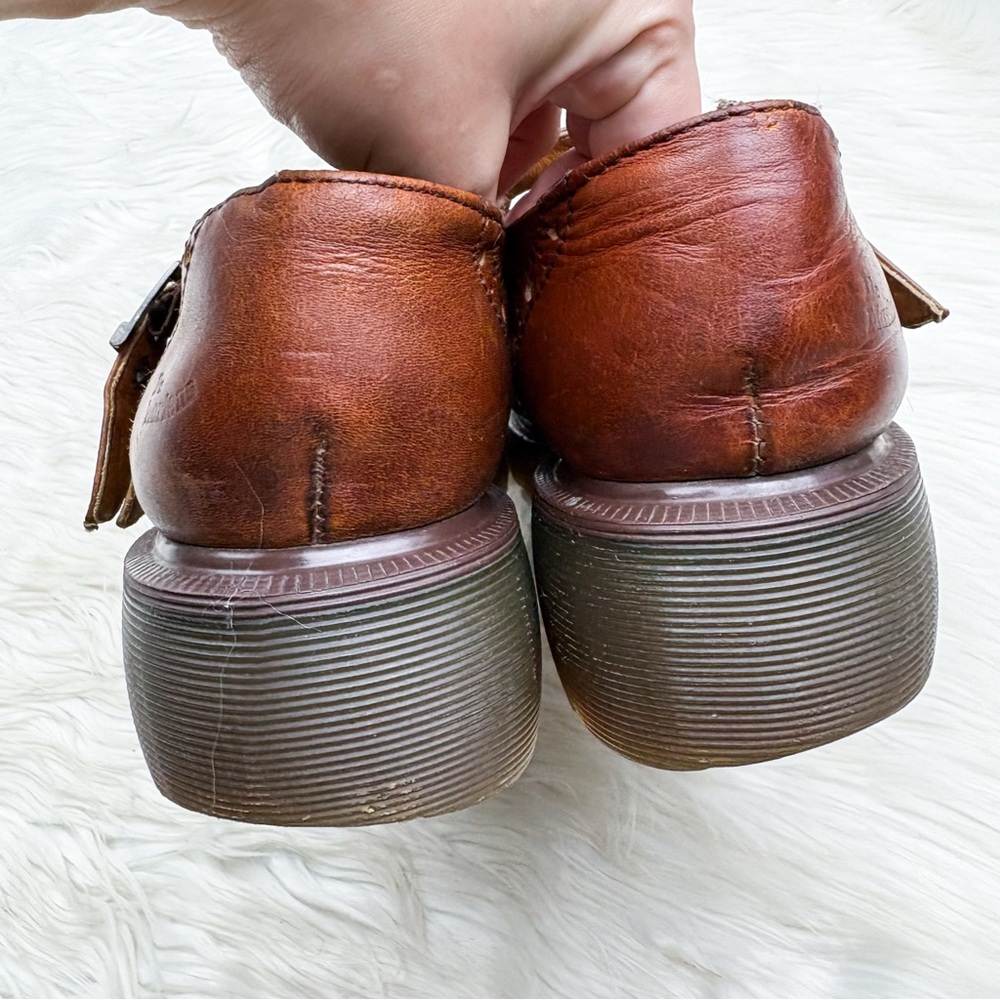 Dr. Martens Vintage Made in England Brogue Mary Jane Double Strap Leather Shoes - Picture 9 of 11
